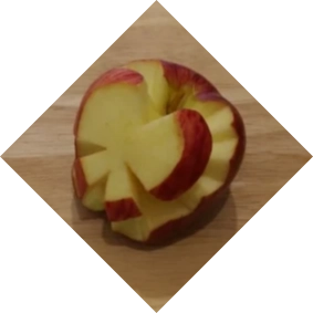 apple carved into a butterfly