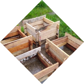 rustic planters build from scrap wood