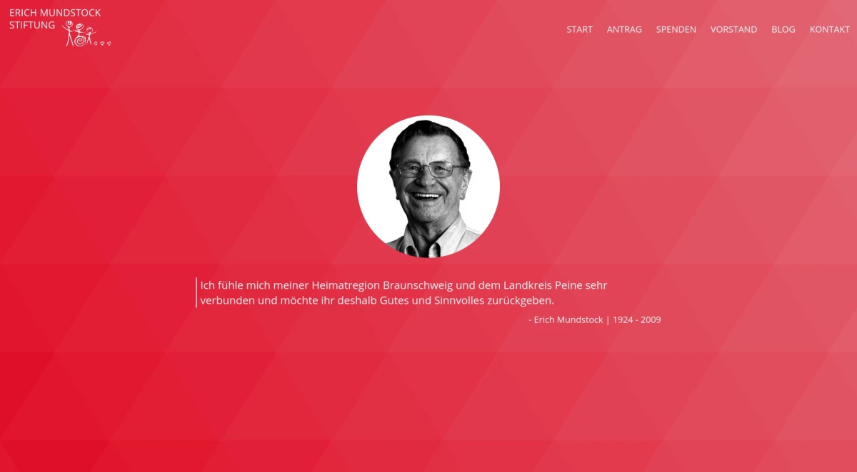 Screenshot of the new website with clean and modern design.