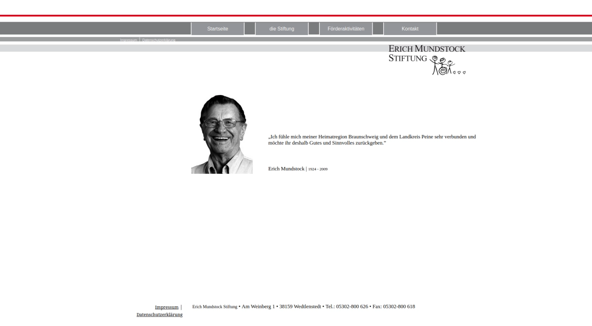 Screenshot of the old Mundstock website.